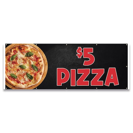 $5 Pizza Banner Concession Stand Food Truck Single Sided